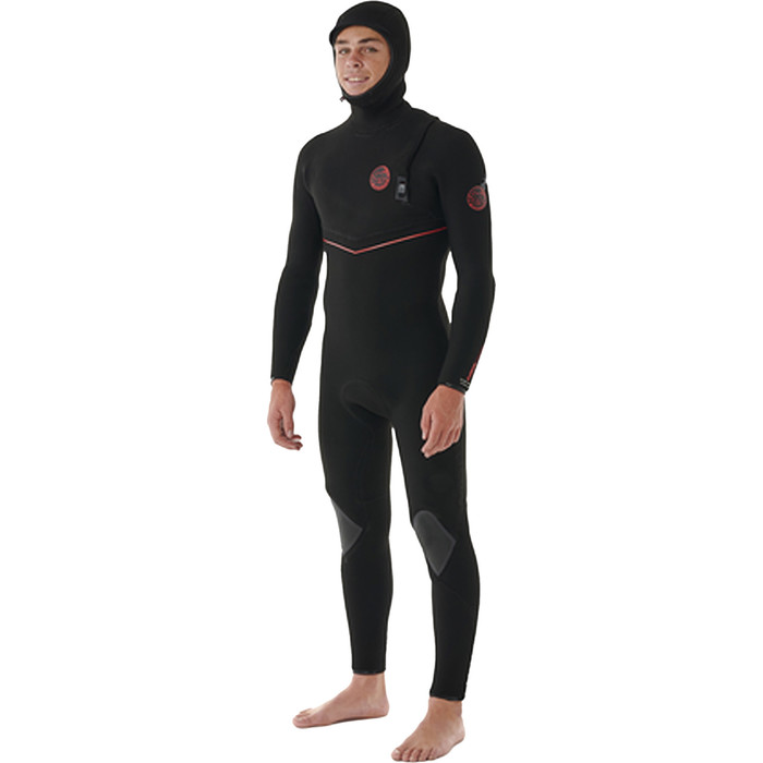 2024 Rip Curl Mens Flashbomb Fusion 5/4mm Zip Free Hooded Wetsuit 164MFS - Black